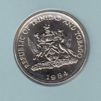 25 цента 1984, Тринидад и Тобаго, снимка 2 - Нумизматика и бонистика - 38699680