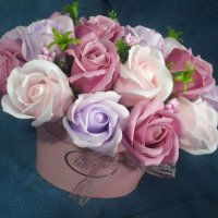 Букет от 21 броя ароматни сапунени рози, снимка 4 - Декорация за дома - 37442738