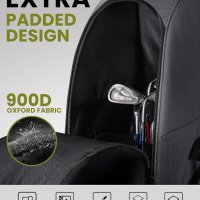 OutdoorMaster Подплатена пътна чанта за голф с подсилени колела, 900D, снимка 2 - Голф - 42839805