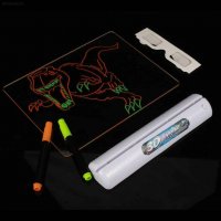 Детска дъска за рисуване 3D Magic Drawing Board, LED светлини, снимка 6 - Рисуване и оцветяване - 30381582