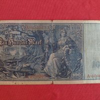 Райх банкнота 100 марки 1910г. Германия уникат за колекционери 28289, снимка 8 - Нумизматика и бонистика - 37144636