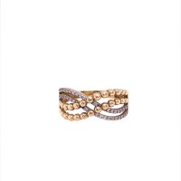 Златен дамски пръстен 2,51гр. размер:58 14кр. проба:585 модел:20128-1, снимка 1 - Пръстени - 42554770