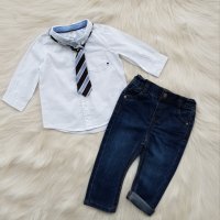 Детски официален комплект 6-9 месеца дънки риза и вратовръзка, снимка 13 - Комплекти за бебе - 40774830
