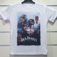 Нова детска бяла тениска с трансферен печат Попай моряка, Джак Даниелс, снимка 3 - Детски тениски и потници - 29902654