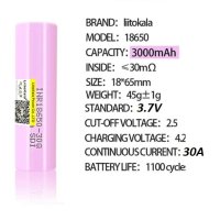 LiitoKala®™ 3.7v 30Q 30Q-N Li-Ion Батерия 18650 с Пластинка или БЕЗ 30A 3000mAh Взривозащитен Клапан, снимка 3 - Аксесоари за електронни цигари - 42533784