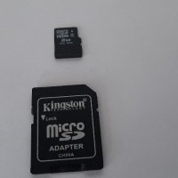 Карта-памет Kingston 8GB micro SDHC SD адаптер , снимка 1 - Друга електроника - 37488607