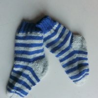раирани плетени чорапи ходило 12, конч 14, снимка 2 - Чорапи - 39294986