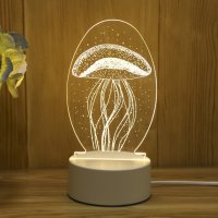 Холограмна 3D LED нощна лампа, снимка 2 - Декорация за дома - 42926652