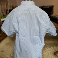Синя мъжка риза с къс ръкав, снимка 7 - Ризи - 34914194