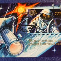 СССР, 1980 г. - самостоятелен пощенски блок с печат, космос, 1*15, снимка 1 - Филателия - 37370642