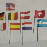 25 бр хартиени коктейлни знамена флагчета клечки държави хапки, снимка 3 - Други - 25443232