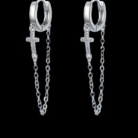 Дизайнерски модел сребърни обеци висящи кръстове с цирконий,колекция"Faith"/нови, снимка 1 - Колиета, медальони, синджири - 44380916