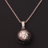 Футболна топка - Колие ( Сребристо или Златисто ), снимка 5 - Колиета, медальони, синджири - 31195458