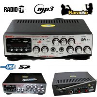 Караоке домашен аудио усилвател MA-009, FM, SD, USB 2x30W 220V, снимка 2 - Ресийвъри, усилватели, смесителни пултове - 38375394
