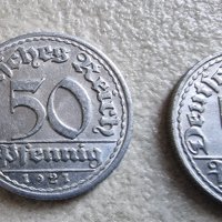 Монети . Германия. 50 пфенига. 1920, 1921, 1922 година. Алуминий. 6 бройки. , снимка 2 - Нумизматика и бонистика - 42863933