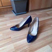 Тъмносини лачени обувки номер 39, снимка 4 - Дамски елегантни обувки - 42162926