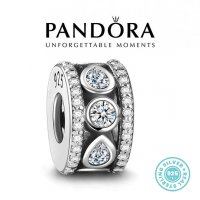 Талисман Пандора сребро 925 Pandora Brilliant Row. Колекция Amélie, снимка 1 - Гривни - 39212729
