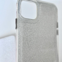 Калъф за iPhone 11 Pro Max, прозрачен кейс за iphone, чисто нов, с блестящ сребрист гръб, снимка 1 - Калъфи, кейсове - 44681384