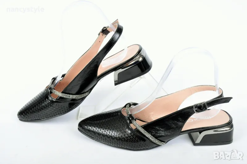 СЕЗОН'25! Елегантни дамски сандали лак - Нисък ток, снимка 1
