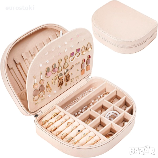 Кутия за бижута ProCase за пътуване, голяма кутия от изкуствена кожа за бижута за жени за пръстени, снимка 1