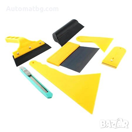 Комплект шпакли за фолио Automat, Инструменти за поставяне на фолио, 7 части, Жълт, снимка 1