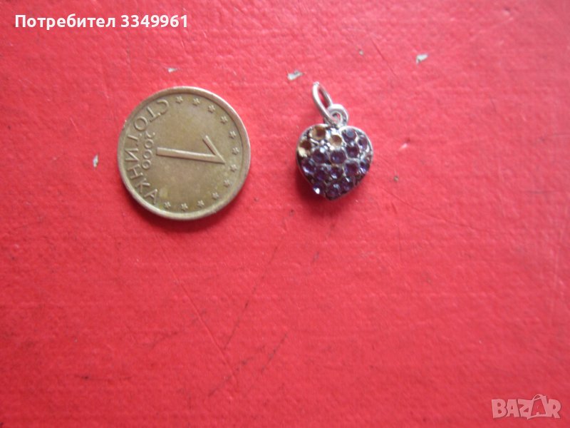 Сребърен медальон висулка с камък 5, снимка 1