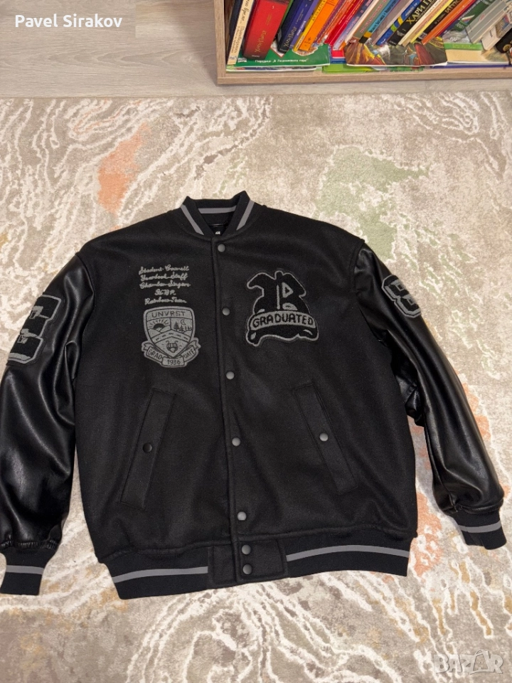 H&M Бейзболно/Letterman черно яке, снимка 1