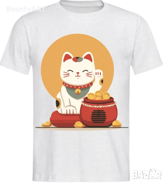 Тениска Манеки Неко / Maneki-neko, снимка 1