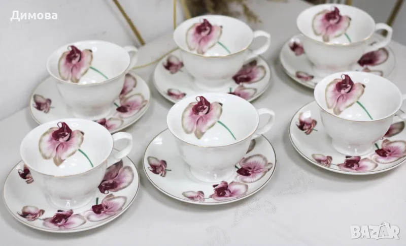 Сервиз за чай  "Орхидея ", снимка 1