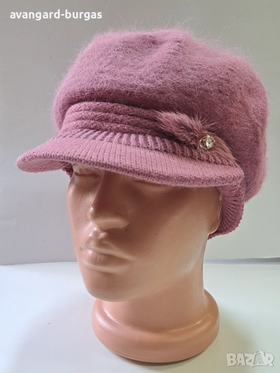 319 Дамска бутикова шапка каскет - ангора, снимка 1