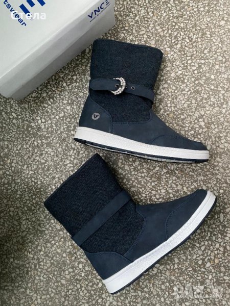 VENICE дамски / детски боти / ботуши, нови, с етикет и кутия, тъмно сини, с топла подплата, снимка 1