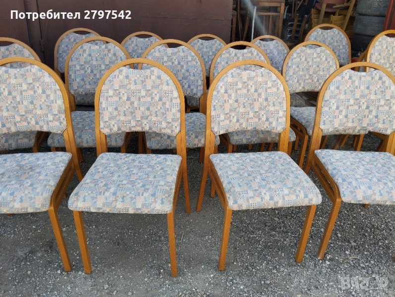 Дървени столове А116 - със сваляща тапицерия , снимка 1