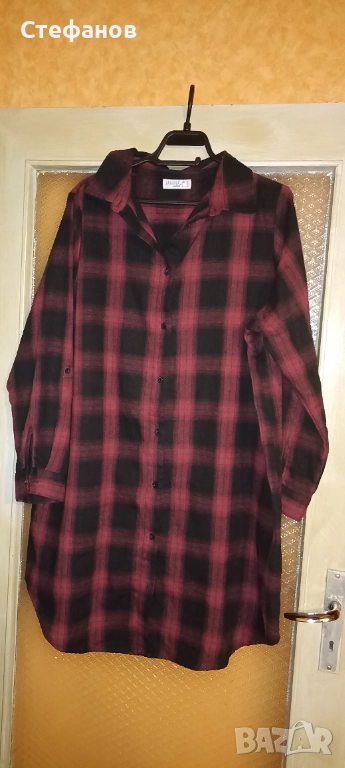 Красива ,карирана, дамска ,макси туника тип риза на Janina , снимка 1