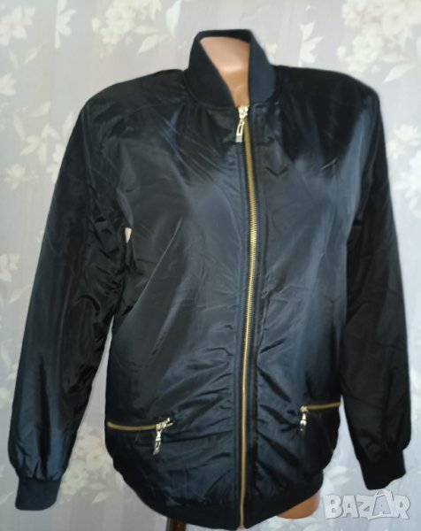 New look EU 38/ M- Перфектно черно яке бомбър със златисти ципове , снимка 1