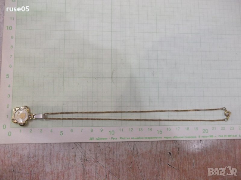 Синджир с висулка "Детелина" с камъни имитационна бижутерия, снимка 1