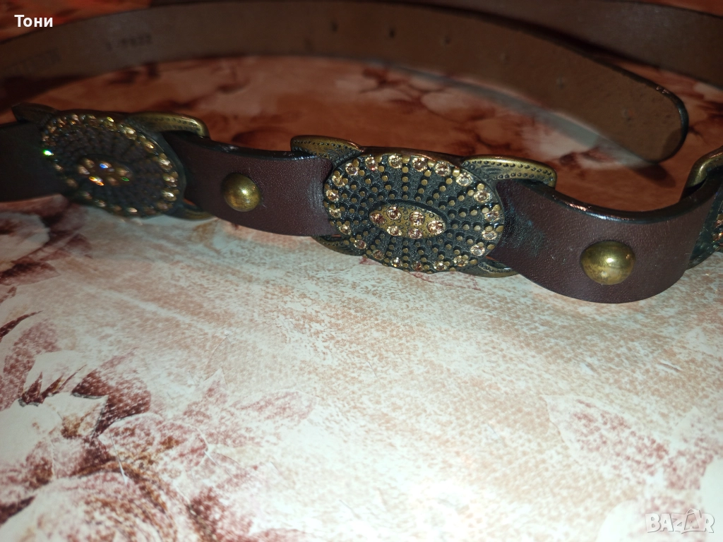 MADELEINE Италиански Дамски Колан от Естествена Кожа Нов 95см., снимка 1