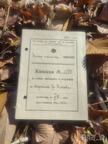 Лот стари документи : Бележник и книжка III  Софийска гимназия, снимка 1