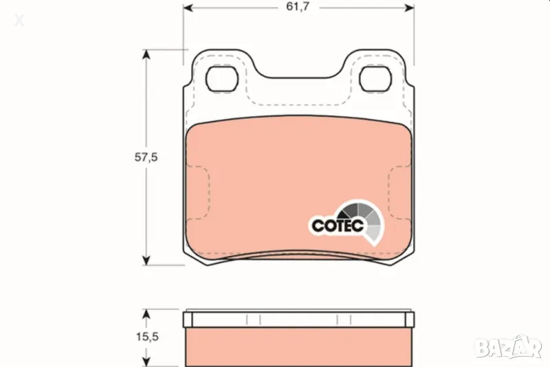 VERTEX VR1488 ЗАДНИ НАКЛАДКИ OPEL Kadett E, Astra F, Calibra A, Vectra A B / SAAB 900 / 1986-2002   , снимка 1