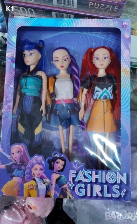 Комплект 3 Пеещи Кукли K-POP Demon hunters Rumi/Zoe/Mira музикална и светеща, снимка 1