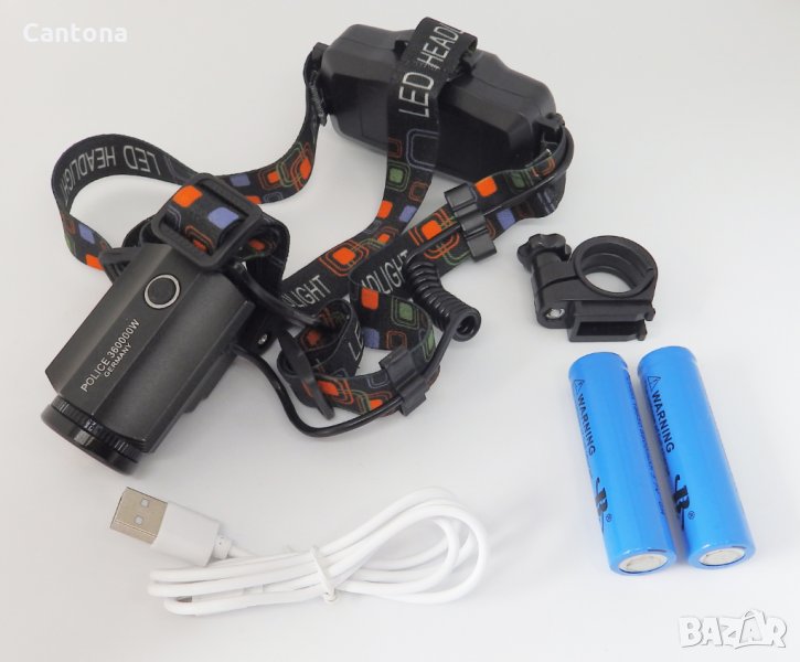 Мощен акумулаторен челник CREE XML T6 ZOOM, КОМПАС, USB зареждане, снимка 1