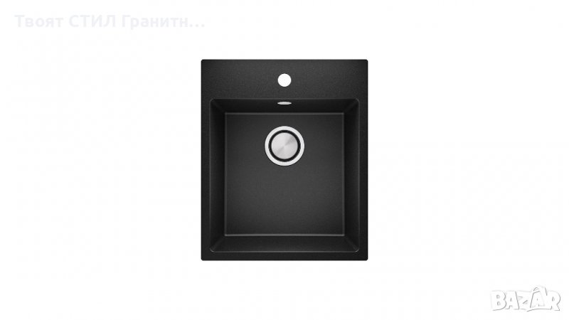 Кухненска Мивка от гранит модел РИГА XXL 430 x 500 mm - Черна, снимка 1