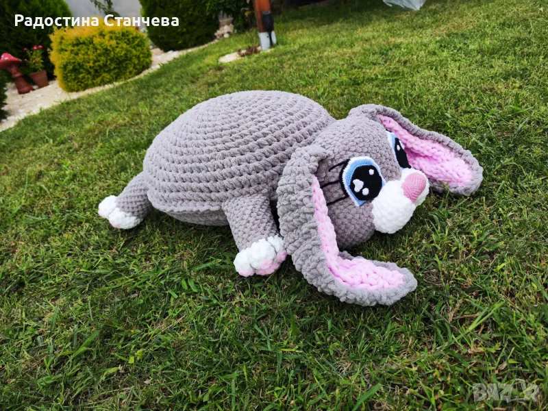 Плетена възглавница тип пуф, снимка 1