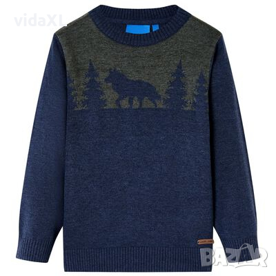 Детски плетен пуловер, нейви, 116(SKU:14501, снимка 1