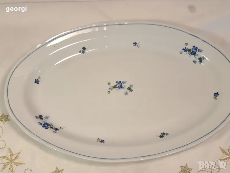 старо българско порцеланово плато елипса 25/1, снимка 1