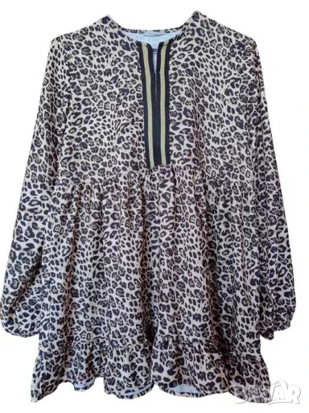 Дамска туника със животинска щампа Plaza Italia, 76х48 см, 42• В наличност • Отлично състояние • Без, снимка 1