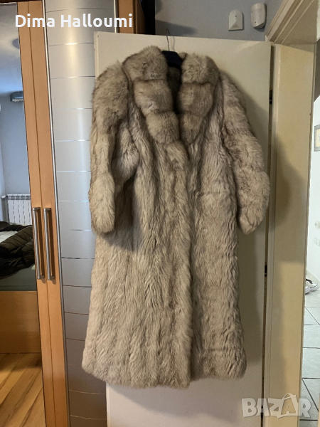 Дълго палто,естествен косъм,полярна лисица, снимка 1