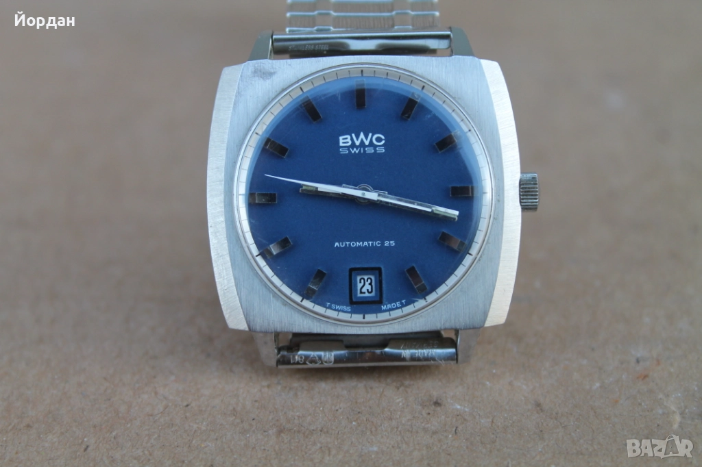 Швейцарски мъжки автоматичен часовник ''BWC'' /25 камъка/, снимка 1