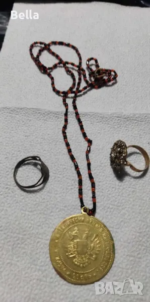 Стар гердан и два пръстена, снимка 1