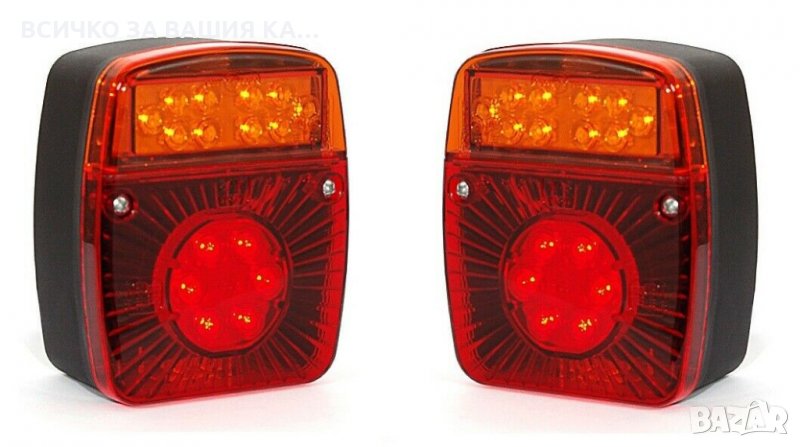 Малък LED ЛЕД стоп за ремарке 12/24V , 16 диода , Полша , снимка 1
