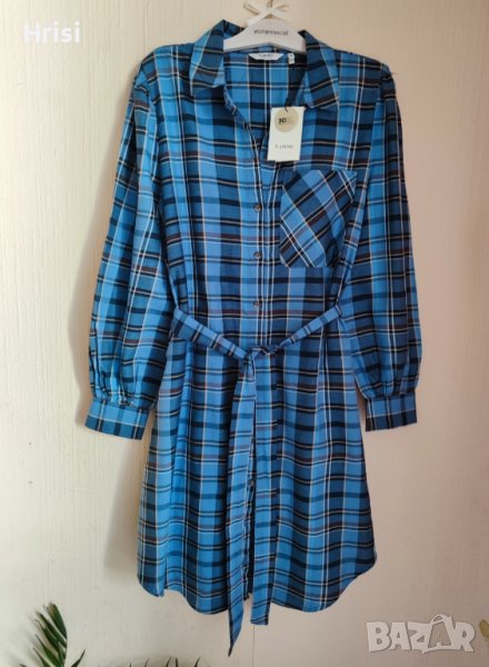 Нова карирана рокля-риза B.Young Collection, снимка 1
